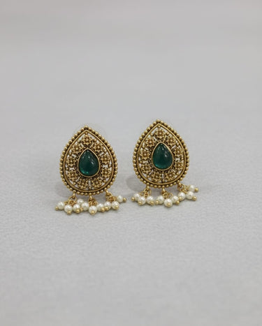 Emerald Drop Antique Earrings